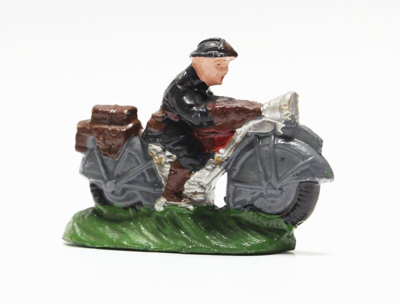 Ancienne Figurine Composite Armée Soldat - Plâtre - Motard - Moto - Soldat - Armée Française - 1940