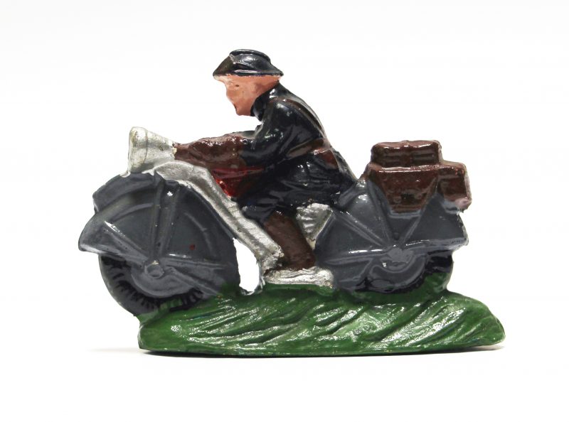 Ancienne Figurine Composite Armée Soldat - Plâtre - Motard - Moto - Soldat - Armée Française - 1940