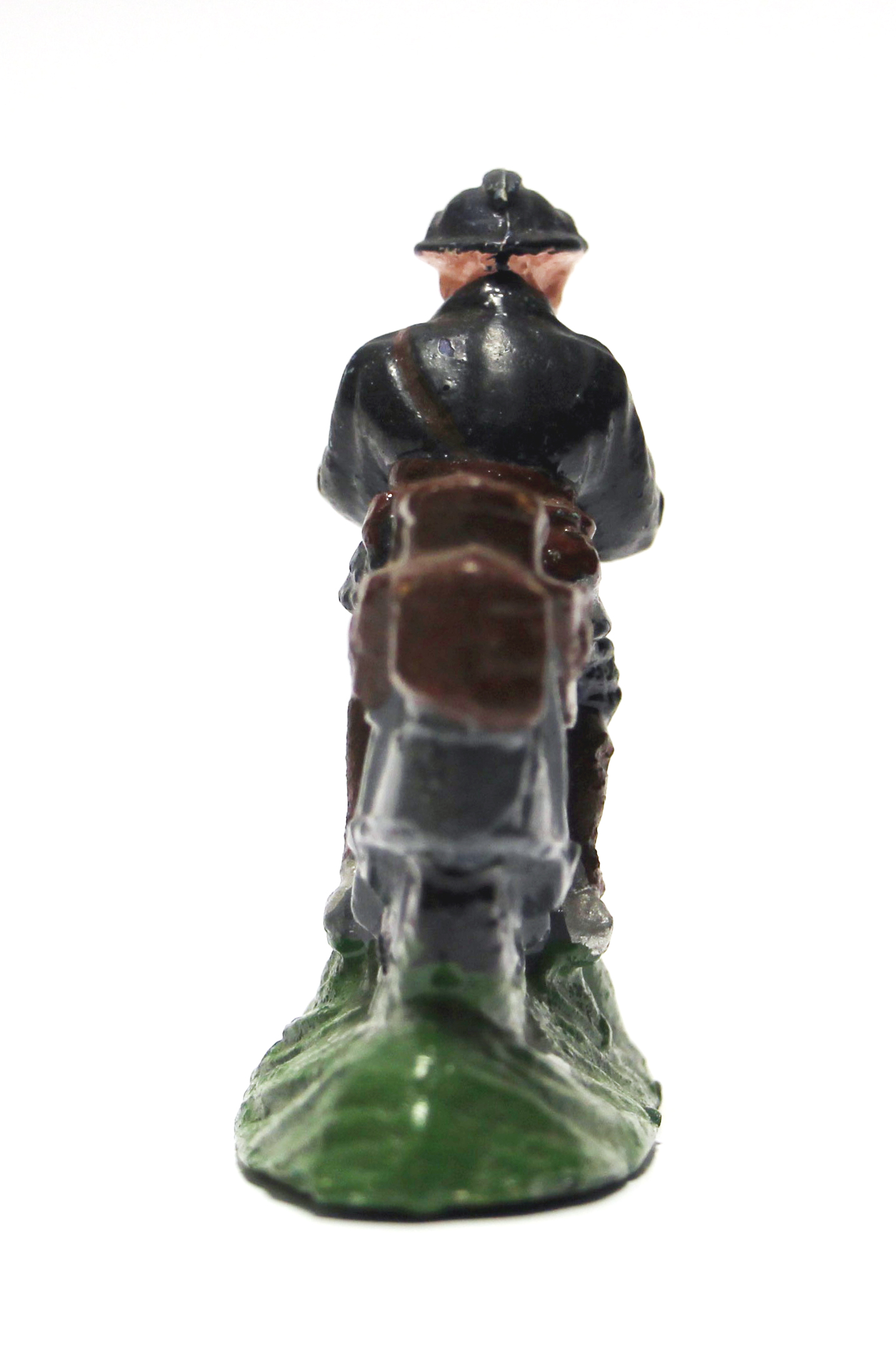 Ancienne Figurine Composite Armée Soldat - Plâtre - Motard - Moto - Soldat - Armée Française - 1940