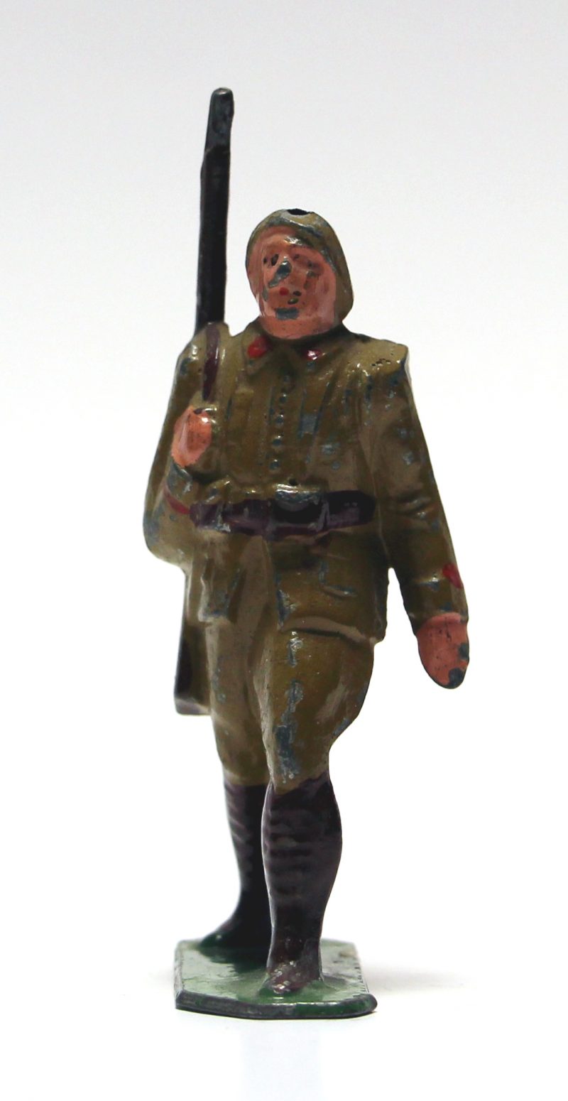 1 Ancienne Figurine Plomb Creux 1940/50 - Infanterie de Forteresse - Guerre 1940 - Armée Française - Peinture d'origine