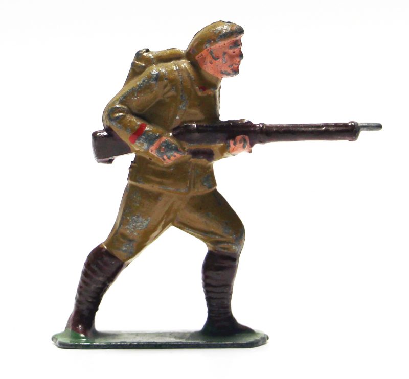 1 Ancienne Figurine Plomb Creux 1940/50 - Infanterie de Forteresse - Guerre 1940 - Armée Française - Peinture d'origine