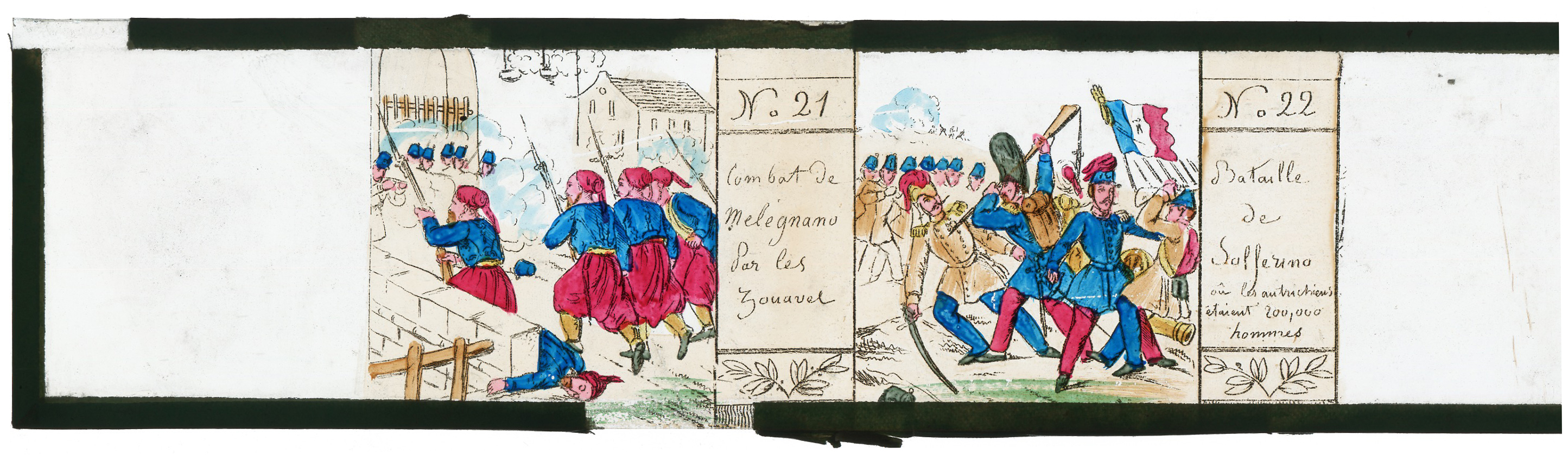 Lot De 3 Plaques De Verre Pour Lanterne Magique - 19ème Siècle - XIXe - Anciennes Et Authentiques