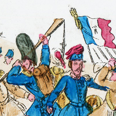 3 plaques de verre - Lanterne magique - XIX - Campagne d'Italie - 1859 - Napoleon III - Uniforme - Soldat -