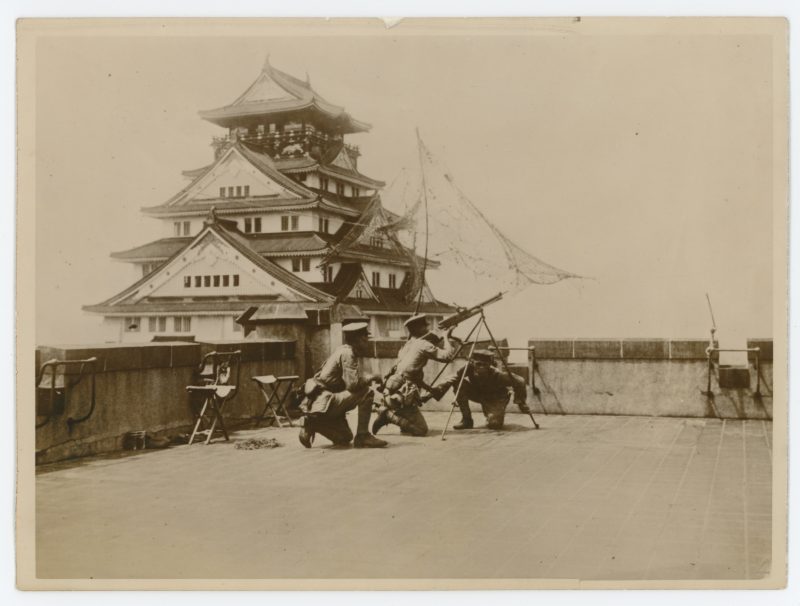 Ancienne Photographie Presse - Japon 1934 - Exercices Anti Aérien - Manœuvre de la défense - OSAKA - 16/08/34