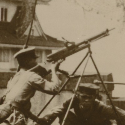 Ancienne Photographie Presse - Japon 1934 - Exercices Anti Aérien - Manœuvre de la défense - OSAKA - 16/08/34