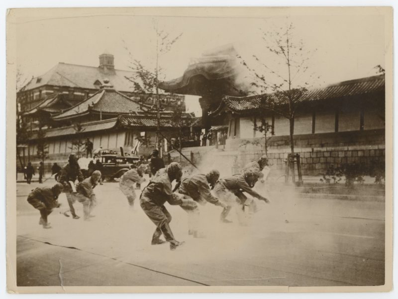 Ancienne Photographie Presse - Japon 1934 - Exercices Anti Aérien - Manœuvre de la défense - OSAKA - 16/08/34