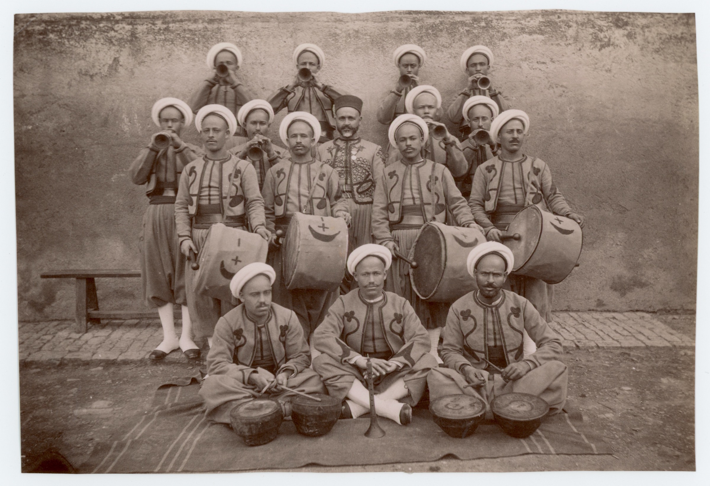 Ancienne Photographie - Régiment Tirailleurs Algériens - Nouba - Reita - 3ème République - Papier Albuminé