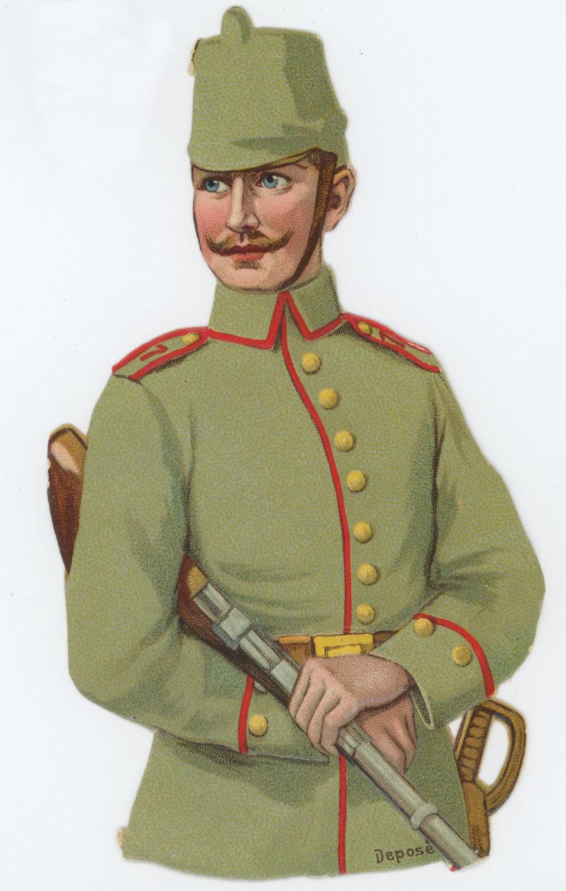 4 chromos imagerie - Armée Prussienne - Découpi - Oblaten - Uniforme - XIX - Guerre 14/18 - Imagerie - Populaire