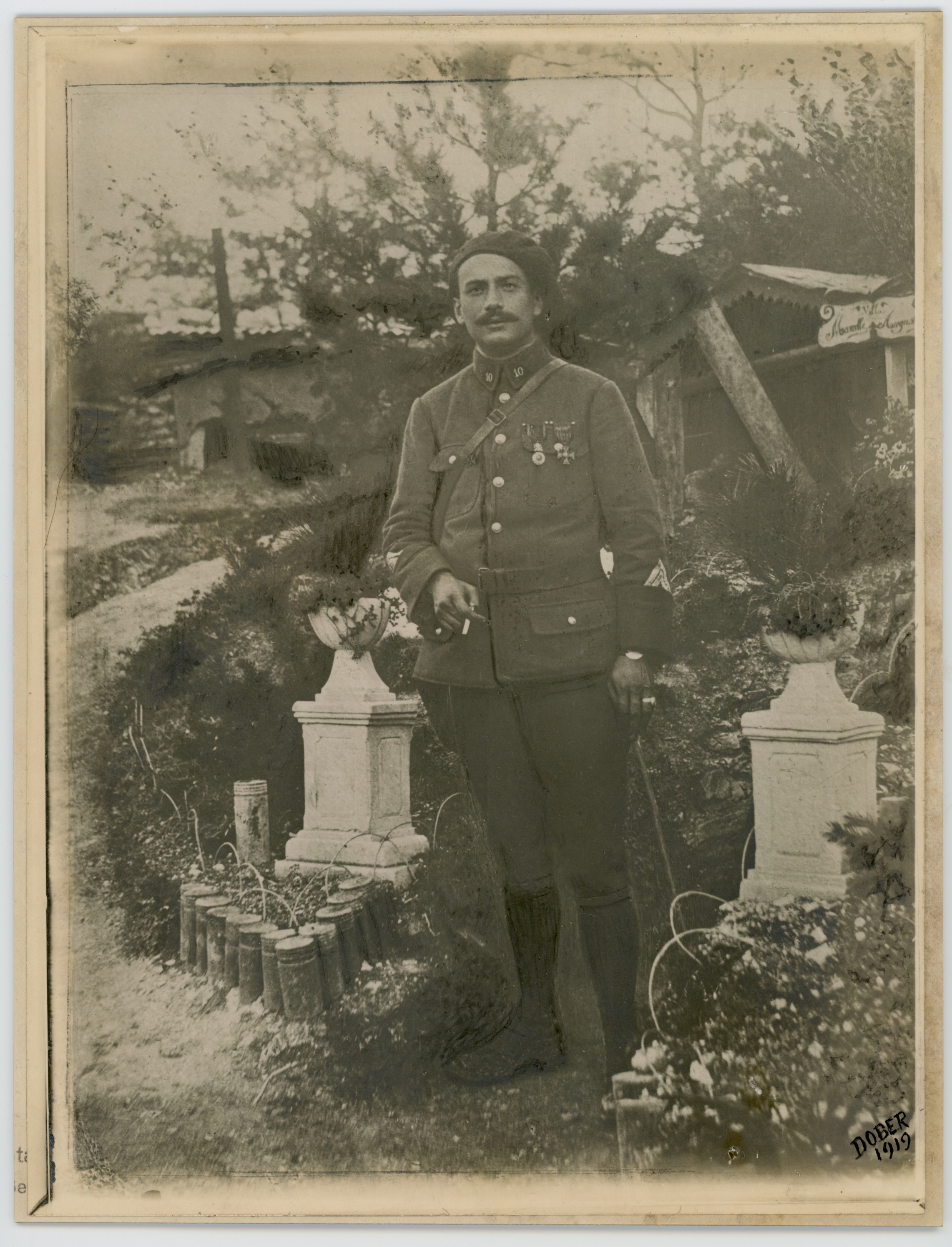 Tirage photo Soldat Français - Photographie Guerre 14/18 - Poilu - Médaille Militaire - Chasseur à Pied - Campagne