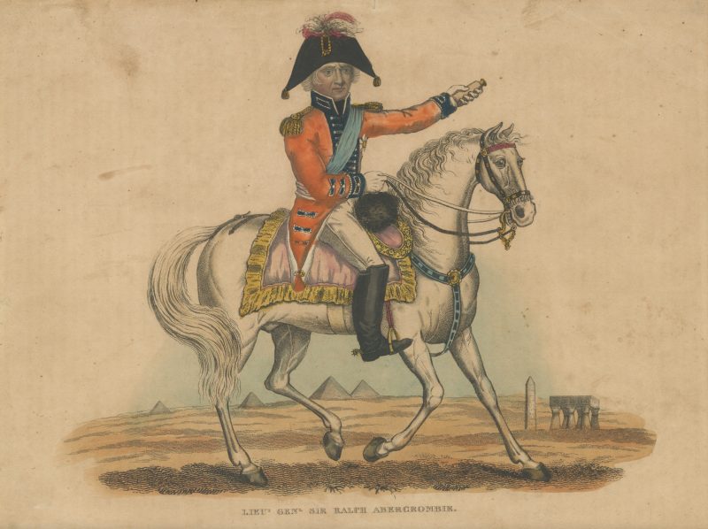 Gravure XIX - Campagne d'Egypte - Armée Anglaise - Sir Ralph Abercrombie - Pyramide