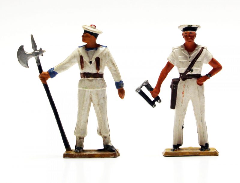 2 Figurines Starlux 1970 Marin Français Marine Nationale