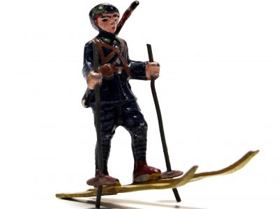 Figurine Quiralu ancienne Skieur Chasseur Alpin 1940