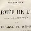 L'ARMEE DE L'EST. Relation anecdotique de la campagne de 1870-71 - Grenest