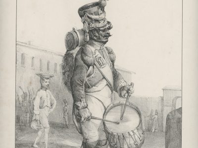Gravure Lithographie de Charlet - Voltigeur - Infanterie de ligne 1809 - 1er Empire - Napoleon 1er - Tambour - Grande tenue