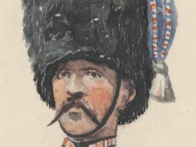 Dessin crayon rehaussé - Hussards - 1845 - Monarchie de Juillet - Uniforme - Aquarelle Originale