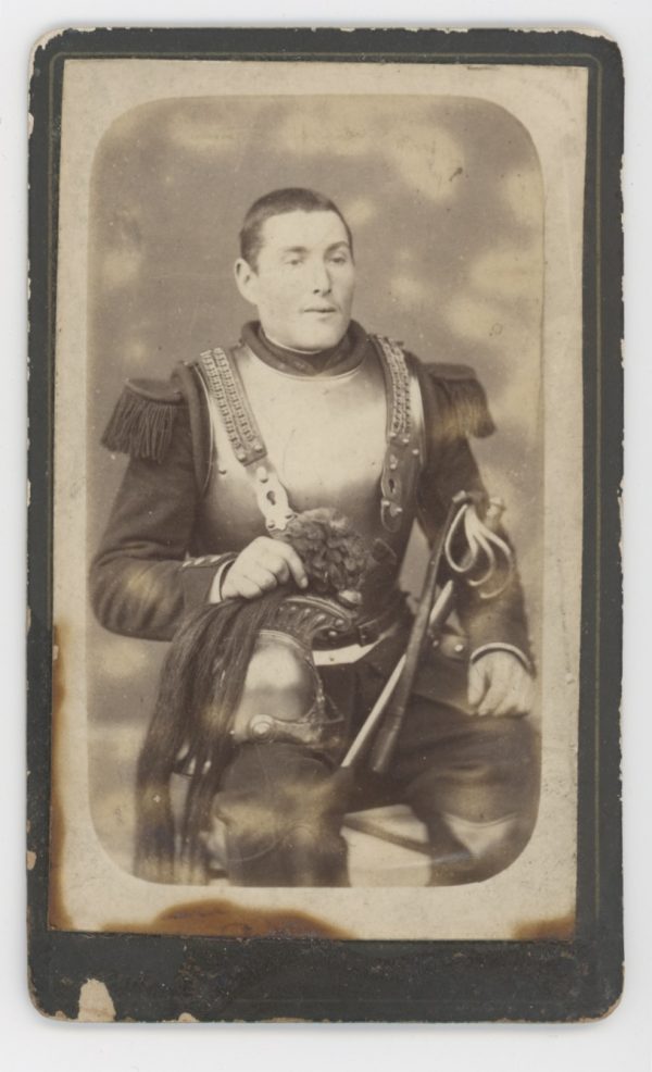 CDV - Ancienne Photographie - 3ème République - Cuirassier - Casque - Cuirasse - Camps de Chalons - Marne