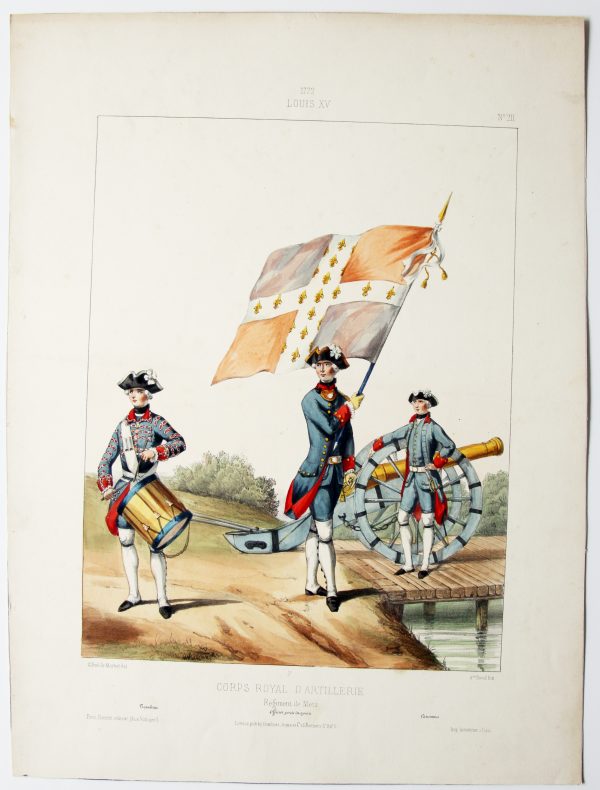 Louis XV - Corps Royal d'artillerie - Uniformes Louis XV - Planche 211 - Alfred de Marbot