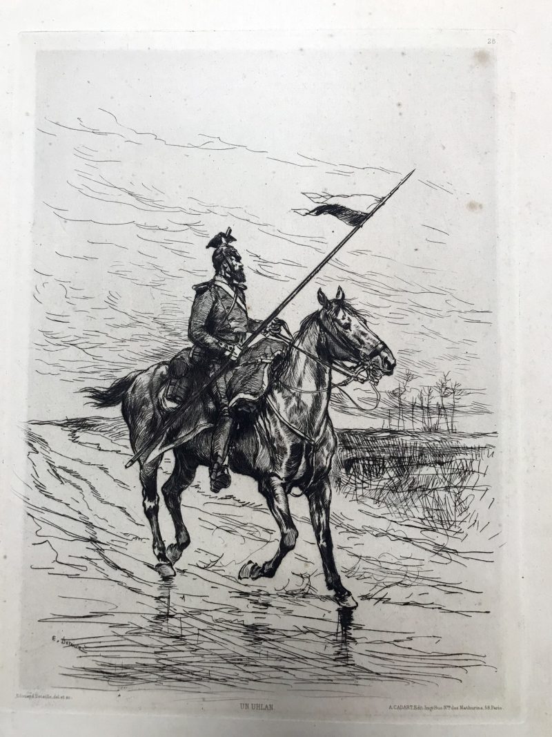 Edouard Détaille - Uhlan Prusse 1870 - Estafette - Guerre Franco Prussienne - 1870/1871 - Uniforme - Gravure