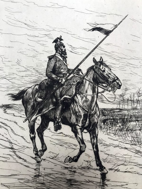 Edouard Détaille - Uhlan Prusse 1870 - Estafette - Guerre Franco Prussienne - 1870/1871 - Uniforme - Gravure