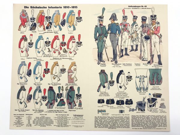 Planche 46 - Heer Und Tradition - Hans Bauer - Uniforme - Sächsische Infanterie - 1810 -1815 - Die Historische Uniformierung