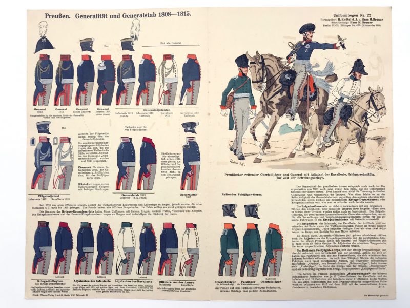 Planche 22 - Heer Und Tradition - Hans Bauer - Uniforme -Generalität und Generalstab - 1808 -1815 - Die Historische Uniformierung (Copie)