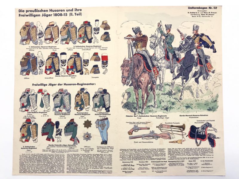 Planche 52 - Heer Und Tradition - Hans Bauer - Uniforme - Preußischen Husaren - 1808 -1815 - Die Historische Uniformierung