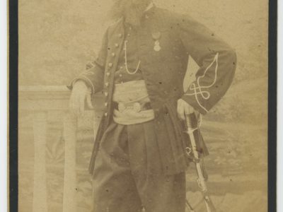 Carte Photo - Photographie ancienne - Zouaves - Officier - 4ème Zouaves - Tunisie - Uniforme - 3ème République