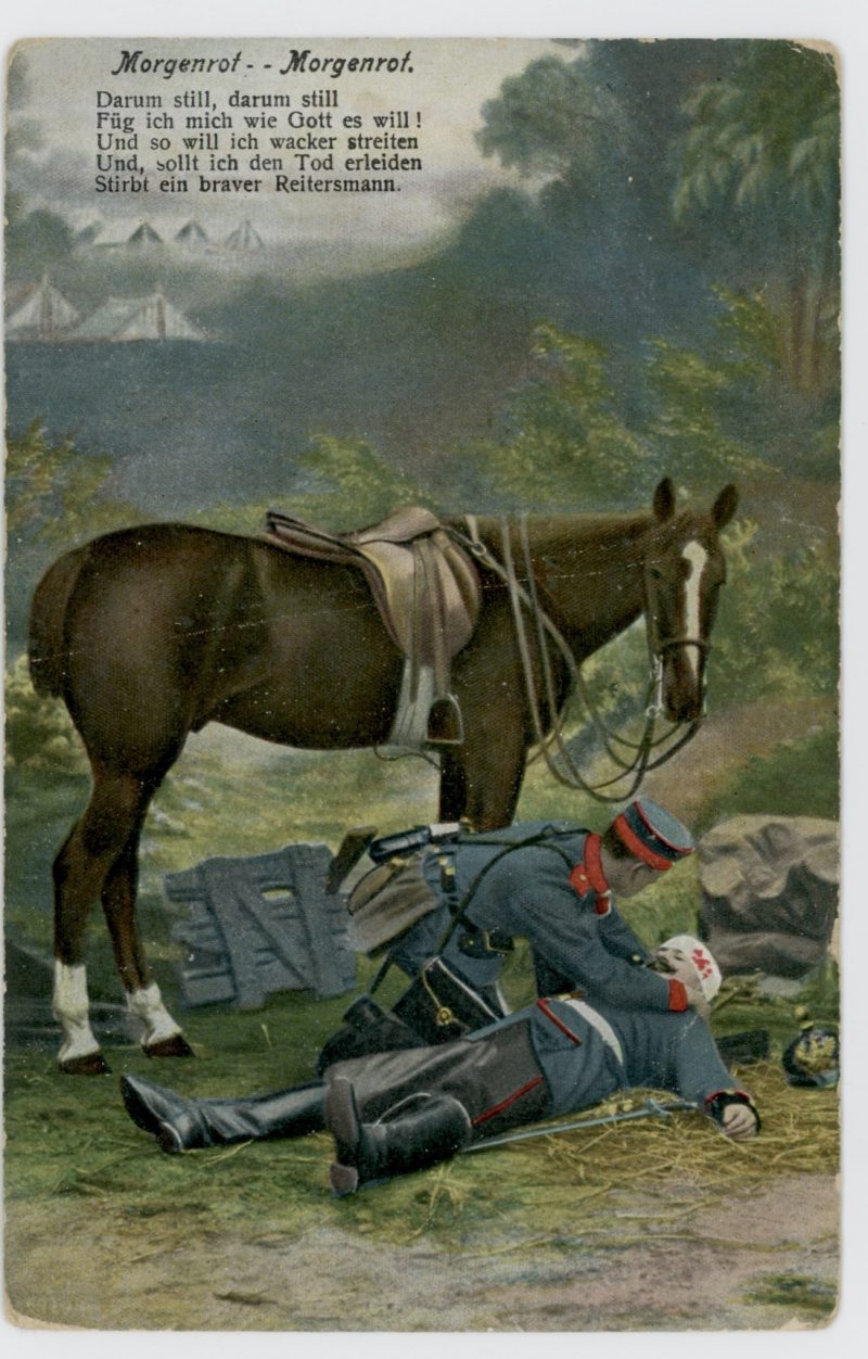 3 Cartes Ancienne Photographie - Guerre 14/18 - Armée Allemande - Morgenrot - Poème - Artillerie à Cheval