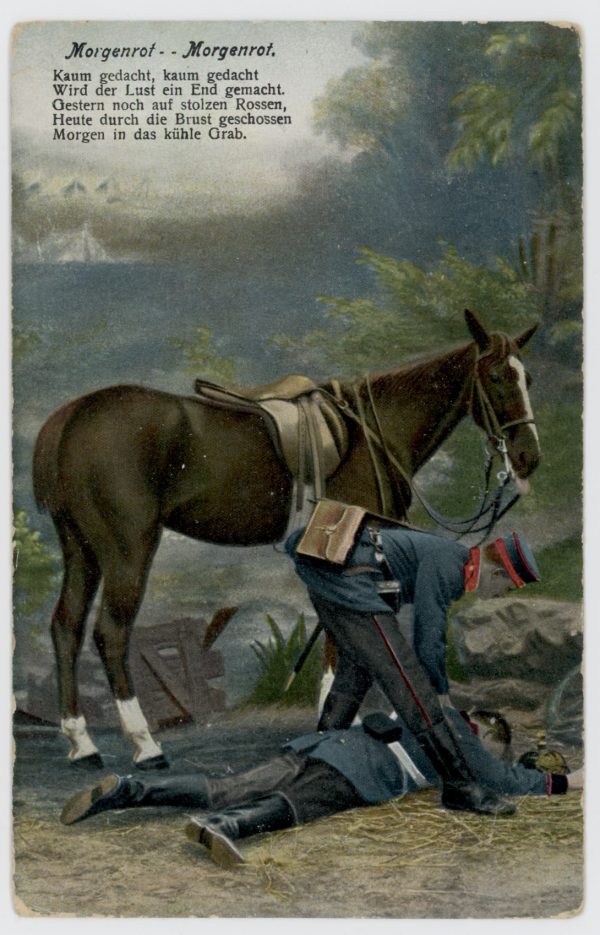 3 Cartes Ancienne Photographie - Guerre 14/18 - Armée Allemande - Morgenrot - Poème - Artillerie à Cheval