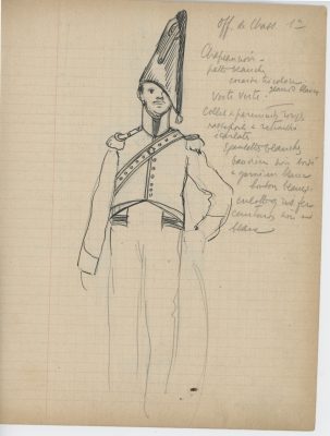 Lot de 33 pages de carnet illustrées - Dessin crayon - uniforme - soldat - 1er Empire - Napoleon 1er - Espagne - Hollande - France