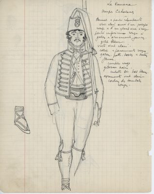 Lot de 33 pages de carnet illustrées - Dessin crayon - uniforme - soldat - 1er Empire - Napoleon 1er - Espagne - Hollande - France
