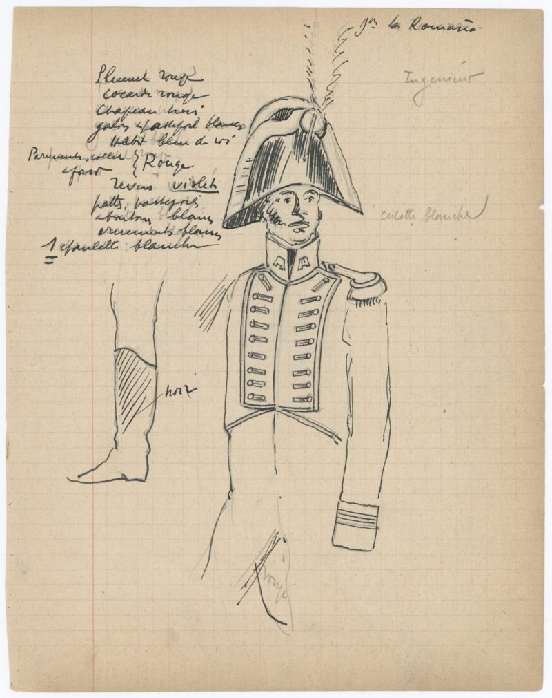 Lot de 33 pages de carnet illustrées - Dessin crayon - uniforme - soldat - 1er Empire - Napoleon 1er - Espagne - Hollande - France