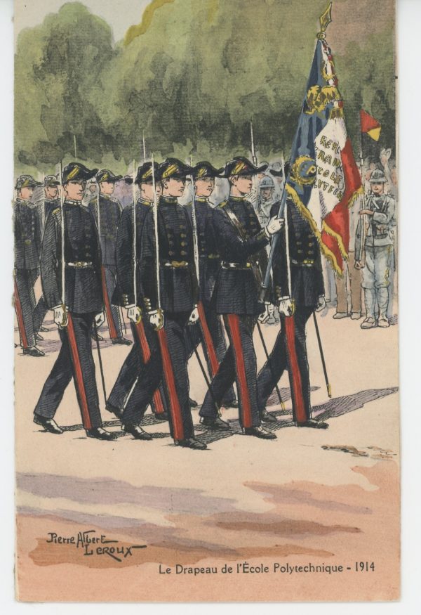 Carte Postale Illustrée - Pierre Albert Leroux- Edition Militaire Illustrées - Ecole Polytechnique Drapeau - 1930