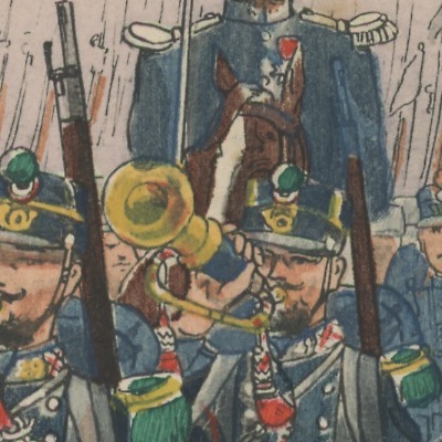 Carte Postale Illustrée - Pierre Albert Leroux- Edition Militaire Illustrées - Chasseur à Pied 1895