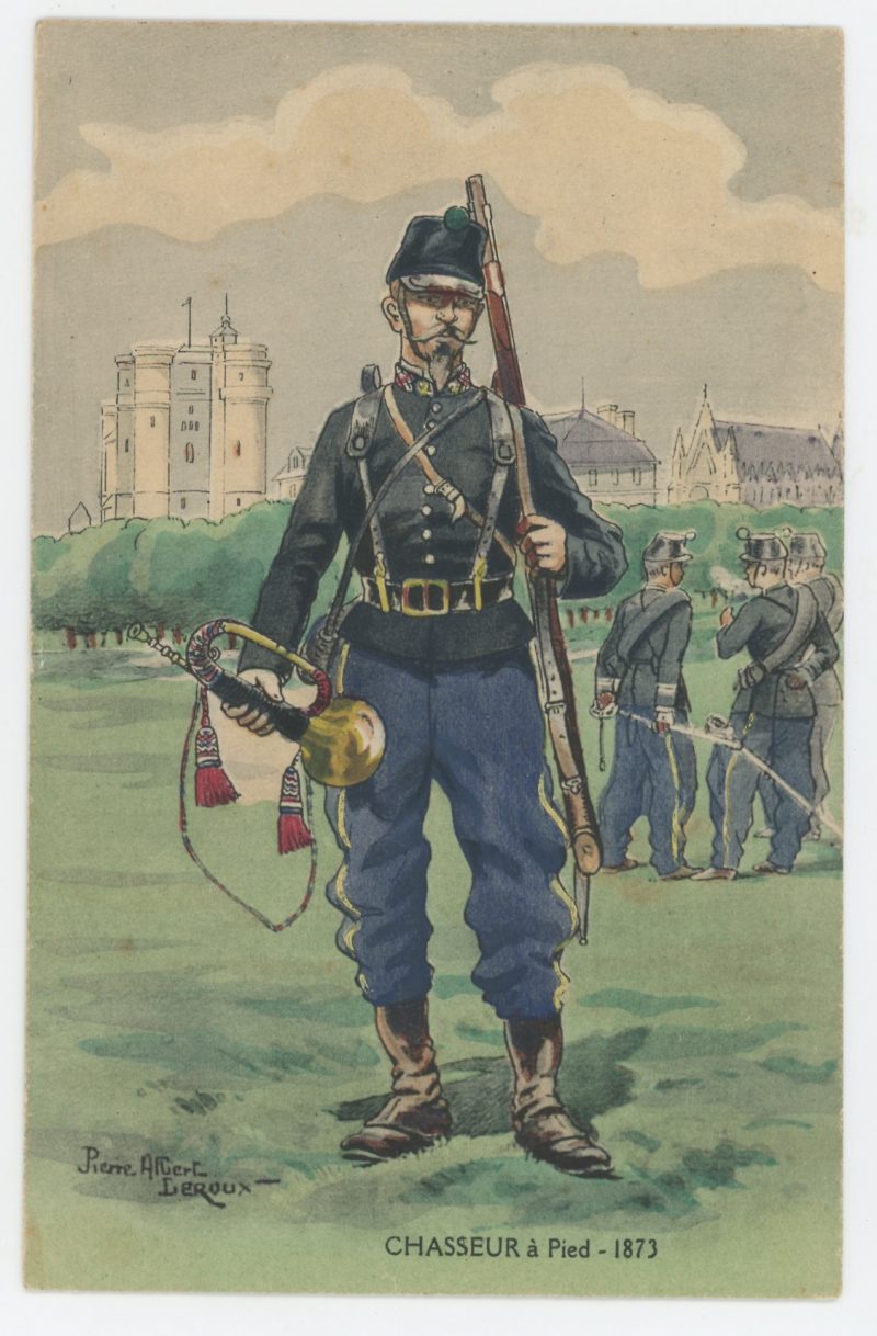 Carte Postale Illustrée - Pierre Albert Leroux- Edition Militaire Illustrées - Chasseur à Pied 1873