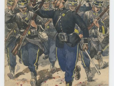 Carte Postale Illustrée - Pierre Albert Leroux- Edition Militaire Illustrées - Chasseur à Pied 1914