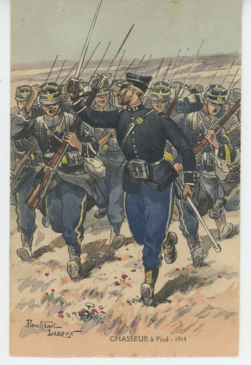 Carte Postale Illustrée - Pierre Albert Leroux- Edition Militaire Illustrées - Chasseur à Pied 1914