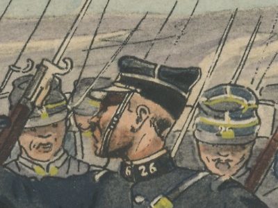 Carte Postale Illustrée - Pierre Albert Leroux- Edition Militaire Illustrées - Chasseur à Pied 1914