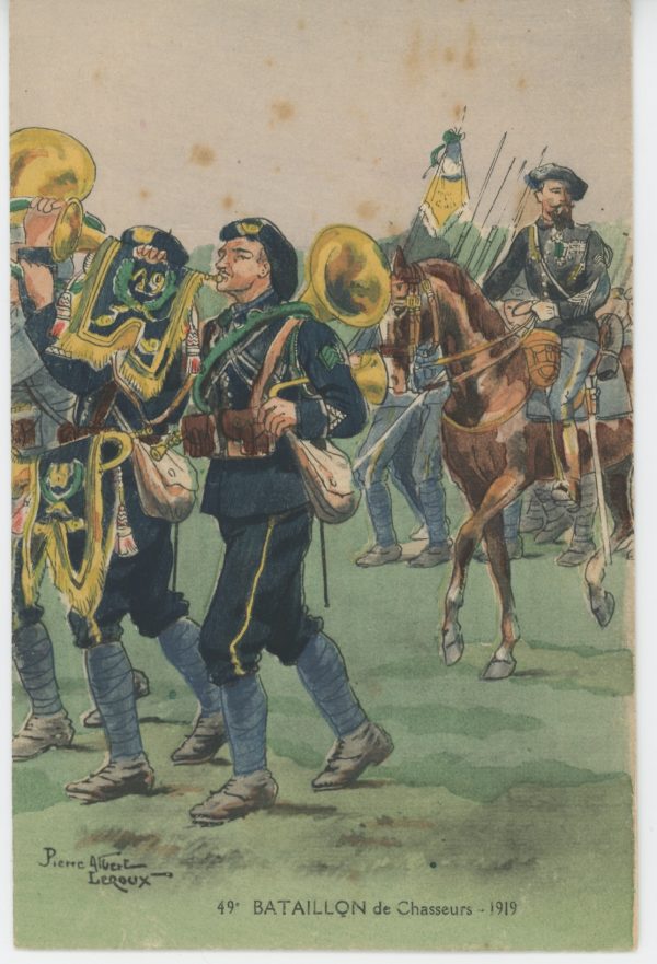 Carte Postale Illustrée - Pierre Albert Leroux- Edition Militaire Illustrées - Chasseur à Pied 1919