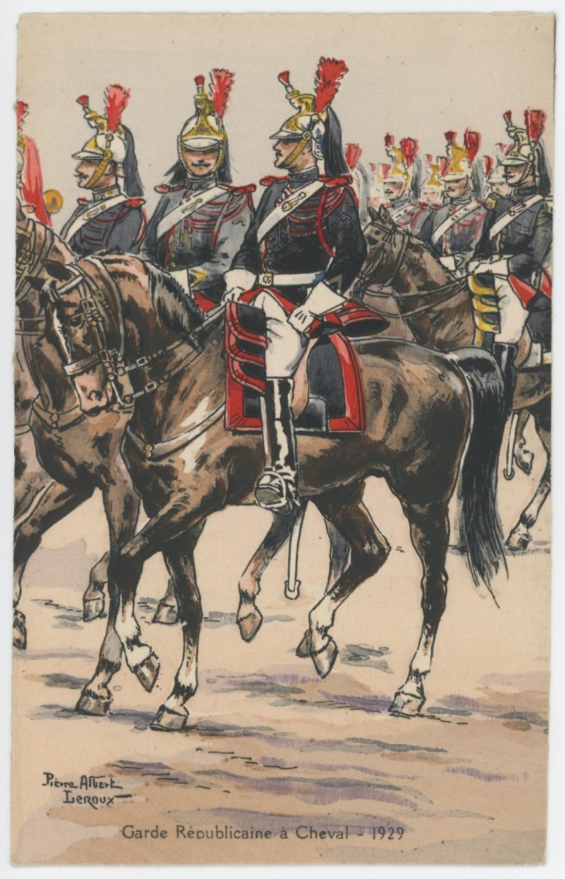 Carte Postale Illustrée - Pierre Albert Leroux- Edition Militaire Illustrées -Garde Républicaine à Cheval - 1930