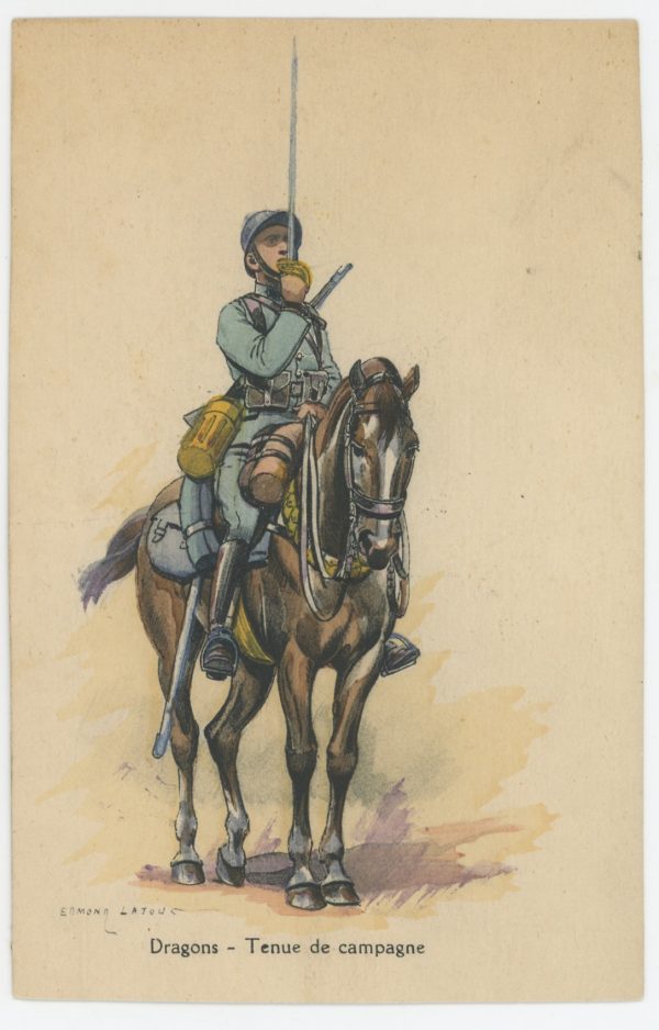 Carte Postale Illustrée - Edmond Lajoux - Edition Militaire Illustrées - Dragons - Cavalerie - 1930