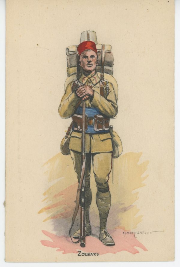 Carte Postale Illustrée - Edmond Lajoux - Edition Militaire Illustrées - Zouaves - 1930