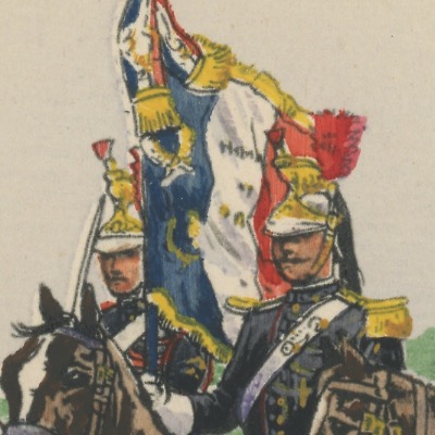 Carte Postale Illustrée - Pierre Albert Leroux- Edition Militaire Illustrées -Garde Républicaine Etendard - 1930