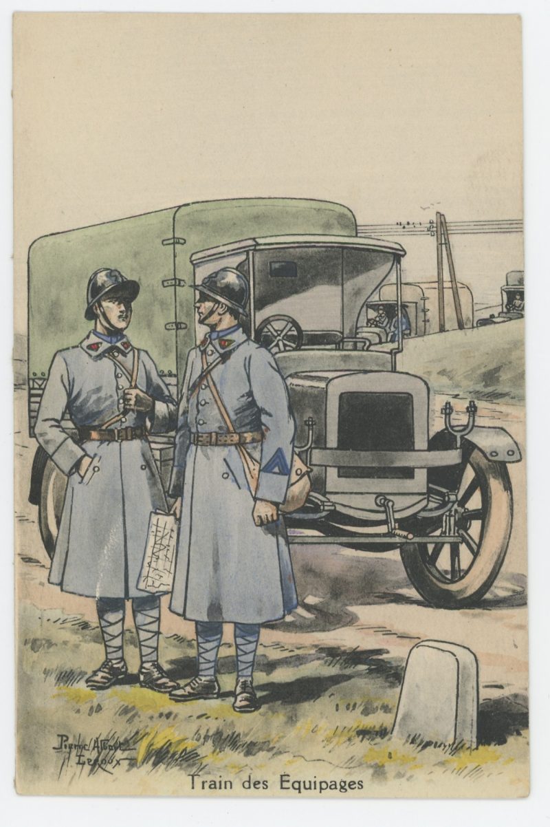 Carte Postale Illustrée - Pierre Albert Leroux- Edition Militaire Illustrées - Train des Equipages - 1929