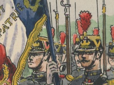 Carte Postale Illustrée - Pierre Albert Leroux- Edition Militaire Illustrées -Garde Républicaine Drapeau - 1930