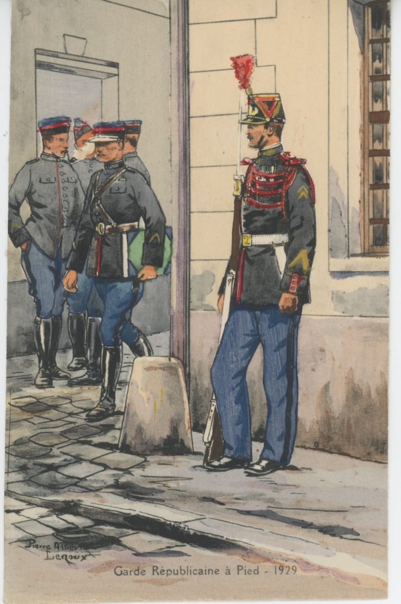 Carte Postale Illustrée - Pierre Albert Leroux- Edition Militaire Illustrées -Garde Républicaine à Pied - 1929