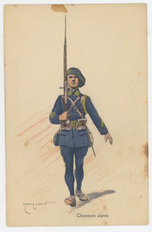 Carte Postale Illustrée - Edmond Lajoux - Edition Militaire Illustrées - Chasseurs Alpins - 1930