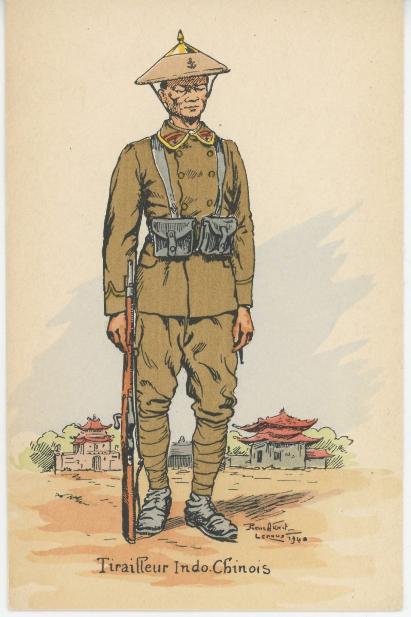 Carte Postale Illustrée - Pierre Albert Leroux - Edition Militaire Illustrées - Tirailleur Indochinois - 1940