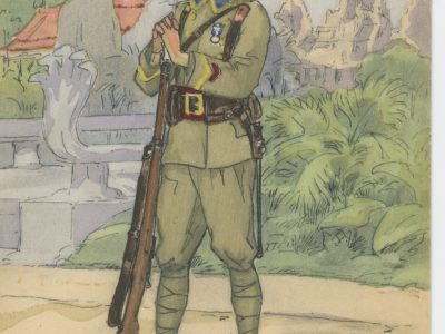 Carte Postale Illustrée - P.V Robiquet - Edition Militaire Illustrées - Tirailleurs Indo-Chinois - 1930