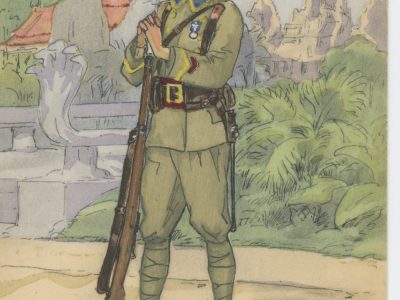 Carte Postale Illustrée - P.V Robiquet - Edition Militaire Illustrées - Tirailleurs Indo-Chinois - 1930